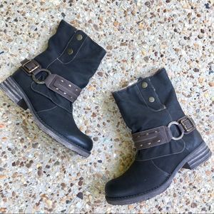 NWOT Remonte Ankle Faux Fur Lined Biker Moto Boots Size 37 6